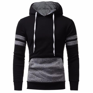 Fournisseur direct, sweat-shirts en coton de qualité pour hommes Streetwise, coupe régulière, pulls à capuche unis, design à rayures, hiver - Product Image 4