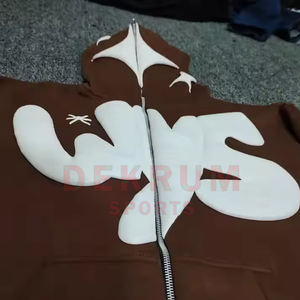 Moda Traje de moda Hombres Puff Impresión Sudadera con capucha Logotipo personalizado Impreso Color sólido New Look Puff Impresión Sudadera con capucha - Product Image 3