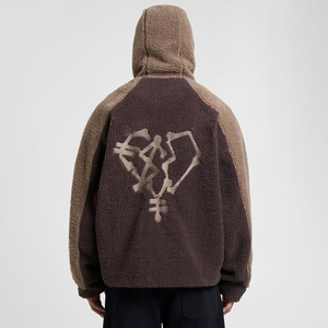 Venta al por mayor de moda de lana con cremallera chaquetas de los hombres de las mujeres con estilo Sherpa acolchado chaqueta de lana de poliéster con cremallera registro personalizado - Product Image 4