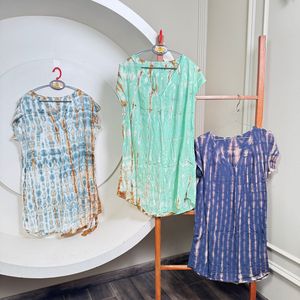 Vestido corto de algodón con tinte de corbata índigo 2025 para mujer con cinturón con cuello en V y bolsillos, traje de verano informal bohemio a la moda, estilo Resort Wear - Product Image 5