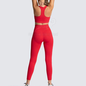 Best Selling Women Yoga Set High Quality Solid Front Logo 2-Piece Eco-Friendly Breathable Wholesale for Adult - Product Image 4
