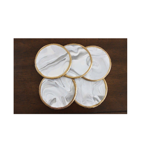 New Design Marble <b>Coaster</b> Handmade Top Design Drink Tea <b>Coaster</b> With <b>Gold</b> Edge Best Quality Handicrafts India Manufacture - Product Image 1