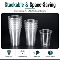 Gobelet en plastique PET transparent jetable de haute qualité pour boissons froides