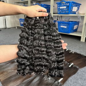 Extensiones de cabello humano virgen vietnamita de onda profunda alineadas con cutícula de doble trama sin procesar 100% de 3 pulgadas de alta calidad al por mayor - Product Image 3