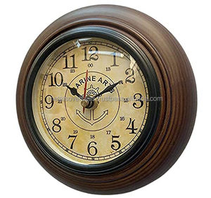 นาฬิกาแขวนผนังทำจากไม้สีน้ำตาลนาฬิกาโบราณขัดเงานาฬิกาแขวนผนังตกแต่งบ้าน - Product Image 5