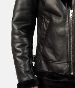 แจ็คเก็ตหนังแท้บุขนเทียมสำหรับผู้ชาย ปี 2025 - Product Image 5