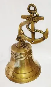 New Arrival Pure Brass Hanging <b>Bell</b> Premium Design Brass Ship Hanging <b>Bell</b> Elegant For Home Hotel Church Decorative Usage - Product Image 6