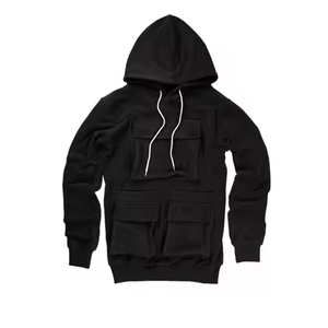 Gran oferta, Sudadera con capucha Cargo de Color sólido ultraligera de invierno para hombre con Sudadera con capucha ecológica de algodón orgánico cálido 100% personalizada - Product Image 2