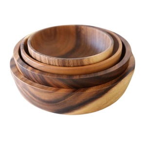 Vintage Wooden Bowl <b>Dinnerware</b> for Party Catering Available in Unique Design and Shape - Product Image 1