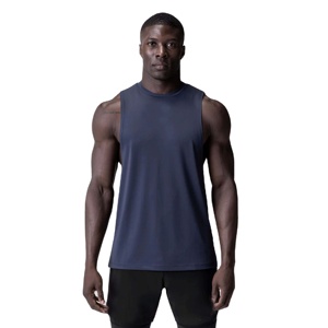 Camiseta sin mangas de algodón para hombre, corte ajustado, transpirable, atlética, informal, para gimnasio, entrenamiento, ropa de calle. - Product Image 1