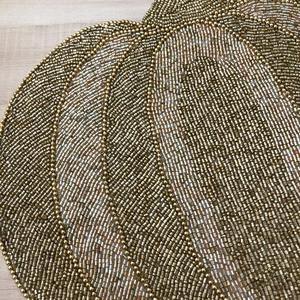 Recently Arrived Beaded <b>Placemat</b> 12x12 Inches Unique Designer Eco-Friendly Modern Luxury Glass Beads Merry Christmas Santa - Product Image 2