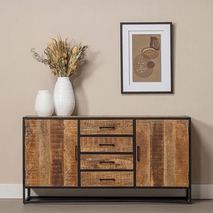 Mangohouten Lowen 165 cm Dressoir Aparador con estilo único - Product Image 1