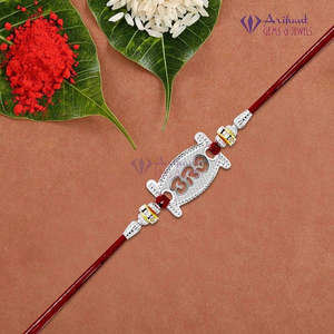 Arihant Gems Jewels - Elegante Rakhi Unisex de Plata 925 para Hermanos (Bhai/Bhaiya/Bro) - Joyería Cultural Coleccionable para Rakshabandhan - Product Image 3