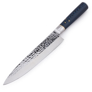 Cuchillo de chef de cocina profesional de acero inoxidable de Damasco con mango de metal al por mayor pedidos a granel personalizados servicio OEM ODM - Product Image 1