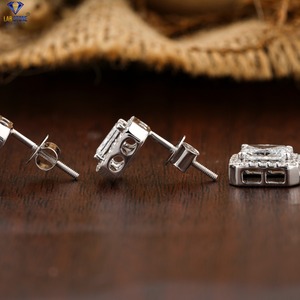 2.71 TDW Radiant and Round Brilliant Cut <b>Diamond</b> Pendant and Earring 18K White Gold Certified/Non Certified <b>Diamond</b> Jewelry - Product Image 3