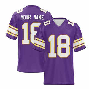 Équipement d'équipe officiel personnalisé Vêtements de sport Séchage rapide Respirant 100% Coton Anti-Bactérien Maillot de football américain pour hommes - Product Image 6