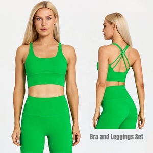 Couleurs personnalisées logo uni femmes entraînement 2 pièces yoga sans couture ensemble taille haute leggings respirant sport soutien-gorge grande taille fitness - Product Image 1