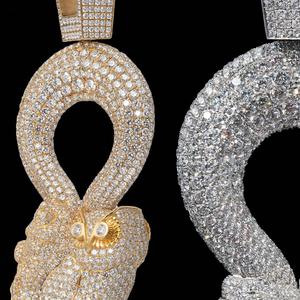 Collar con colgante de diamantes hecho a mano para mujer, regalo de joyería elegante único para compromiso, boda y celebraciones - Product Image 3