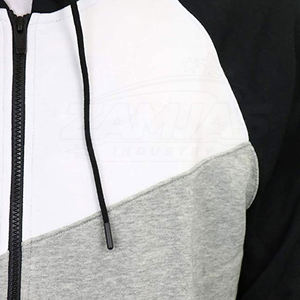 Nouveauté : Sweat à capuche zippé pour homme, couleur unie, en coton, vente en gros - Product Image 6