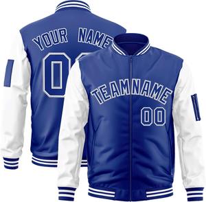 Veste universitaire personnalisée couleurs contrastées Bomber Team Logo Broderie Nom Numéro Personnalisé College Letterman Jacket Dropshipping - Product Image 4