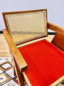 Silla de comedor moderna de mediados de siglo, silla de comedor de mimbre de madera, elegante, duradero, cómodo, perfecto para la sala de estar de oficina - Product Image 4