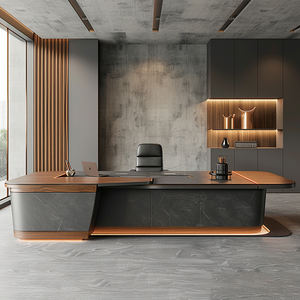 Bureau de direction moderne, grand bureau de PDG, bureau de direction contemporain, design luxueux avec des lignes épurées pour le bureau - Product Image 4