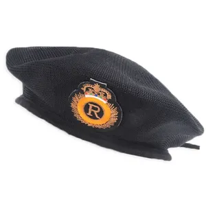 Gorra de uniforme de lana inspirada en oficial bordada personalizada, diseño de estructura, tapa plana ajustable para hombres, sombreros formales transpirables - Product Image 4