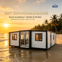 Livraison Rapide - Conteneur Extensible à Double Aile de 20 pieds - Mini-Maison Pliable pour Stand Commercial Extérieur