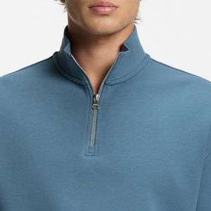 Sweat-shirt pour homme coupe classique / Prix de gros avec col zippé montant, pull de haute qualité avec logo personnalisé, vêtement décontracté 2026 - Product Image 2
