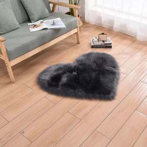 Tapis moderne en forme de cœur, moelleux, personnalisé, en laine de soie 5-6 mm avec envers antidérapant pour la décoration de la chambre et du salon - Product Image 5