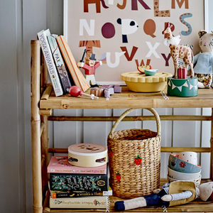 Joli ensemble de 2 paniers brodés avec poignées pour enfants, fraises et champignons brodés, mini panier tissé à la main - Product Image 6