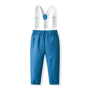 Conjunto de Camisa de Algodón a Rayas Azules para Niños Pequeños, Manga Larga, Cuello Redondo, Estilo Formal, Diseño Informal Elegante, ODM, 2026 - Product Image 6