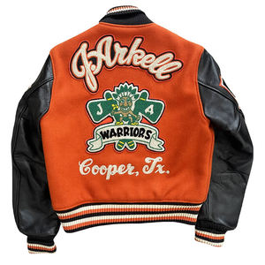 Chaqueta universitaria de poliéster en relieve personalizada para hombre, ropa de calle con cuello redondo, chaqueta Bomber, ropa de abrigo de moda con estampado de letras - Product Image 6