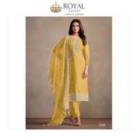Fournisseur professionnel en vrac vendant une fausse Georgette de style indien avec broderie costume Salwar pour vêtements de créateur