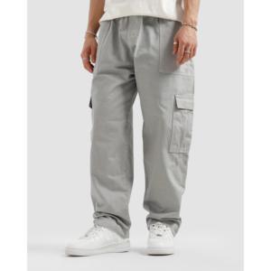 Pantalon cargo en toile 100% coton, délavé, gris cendré, logo personnalisable, taille haute, coupe droite, tailles XL à 6XL, léger - Product Image 2