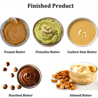 Ligne de production de pâte d'arachide et de confiture de qualité alimentaire SS304 500 kg/h, équipement de traitement automatique PLC pour pâte d'amande et pâte de sésame
