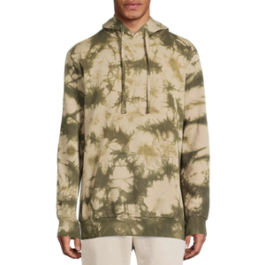 Vente en gros de sweat à capuche tie-dye pour hommes 100% coton polaire chaud et doux pull à capuche de gymnastique imprimé motif basique en coton mélangé - Product Image 3