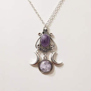 Collar de Cristal de Cuarzo Verde para Mujer, Imitación de Metal Antiguo, Estilo Vampiro, Joyería - Product Image 1