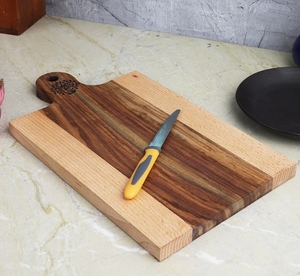Árbol DE LA VIDA Sheesham y madera de haya Tabla de cortar de 15 pulgadas para carne Verduras Frutas Casa Calentamiento Regalo Tabla de servir de madera - Product Image 2