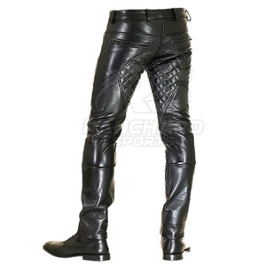 Men Leather Pants Lightweight Casual Dark Eco-Friendly Breathable Trendy Slim Fit Classic Modern Style - Product Image 3