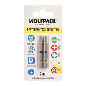 Set di Punte Torx Lunghe T30 (2 Pezzi) in Acciaio S2 al Cromo Vanadio - Product Image 3