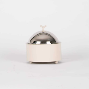 Plats à friction en verre de luxe de haute qualité plats à friction chauffe-plats en métal forme d'oeuf or ensemble de buffet de plats à friction - Product Image 5