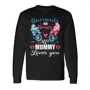 T-shirt à manches longues Burnouts Or Bows Mommy Loves You pour révélation du sexe - Product Image 2