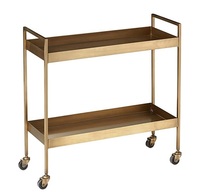Chariot de service à café en métal et marbre de qualité supérieure de qualité supérieure couleur or et blanc utilisation Barcart pour villa