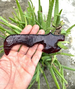 ขวานหินออบซิเดียนสีแดงคุณภาพสูง ขัดด้วยมือ รูปแบบมีดพิธีกรรม ใบมีดคริสตัล ตกแต่งแท่นบูชาทางจิตวิญญาณ ราคาสุดคุ้ม - Product Image 5