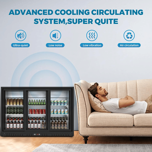 Refrigerador Comercial de Exhibición de 11.4 Pies Cúbicos, Altura de Barra, 53.2 Pulgadas de Ancho, Luz LED Antivaho, Refrigerador de Bebidas, 3 Vidrios Low-E para Vino - Product Image 6