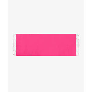 ผ้าคลุมไหล่แฟชั่นเรียบง่ายทรงสี่เหลี่ยมมีพู่ผ้าไหมสีชมพู - Product Image 3