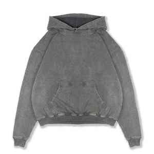 Sudadera con Capucha Estilo Vintage Lavada a la Piedra, Impresión Serigrafiada, Algodón Grueso, Sudadera Pesada Lavada al Ácido para Hombre - Product Image 1