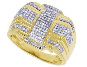 Alta demanda estilo Hip Hop S925 plata esterlina forma cuadrada VVS claridad Moissanite diamante redondo Hip Hop anillo para hombres - Product Image 3