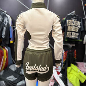 เสื้อเชิ้ตแขนยาวสองชิ้นและกางเกงขาสั้นลำลองสำหรับผู้หญิงเสื้อแขนเต็มแบบระบายอากาศได้ชุดแฟชั่นฤดูร้อน - Product Image 6